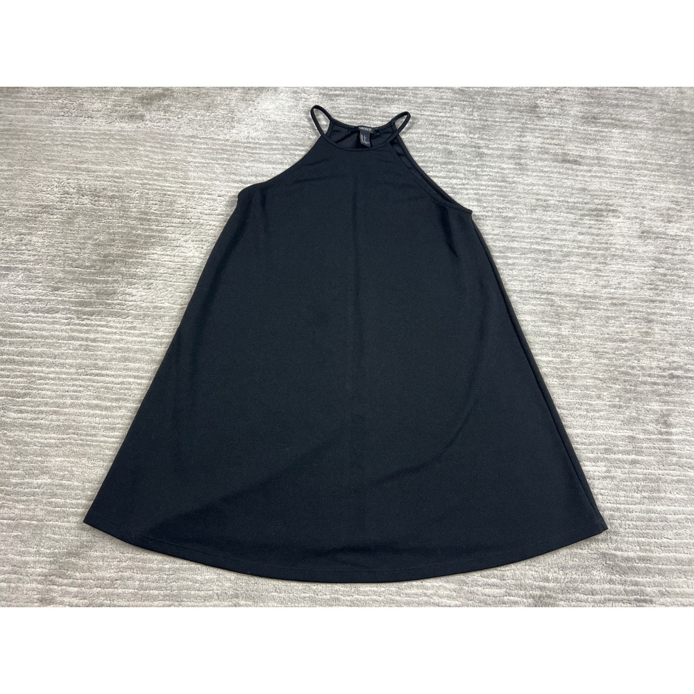 Forever 21 Dress Womens S Black Halter Neck Mini A-Line Sleeveless Solid Basic
